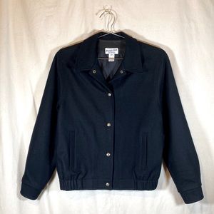 Mens Black Wool Pendleton Coach Jacket Medium M USA